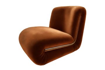 Frenesí Lounge Chair Brown Velvet by Moanne