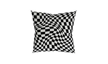Trama Cushion Black/White Checkered by Moanne