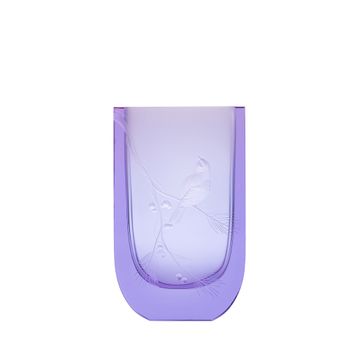 Váza Jiřího Šuhájka s rytinou ptáčka by Moser
