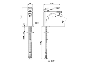 DELTA ZERO 72227 - Bidet tap by Newform - view 3