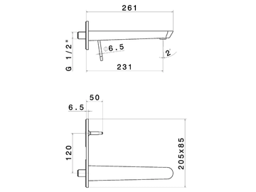 O'RAMA - Wall-mounted single handle washbasin mixer with plate by Newform - view 3