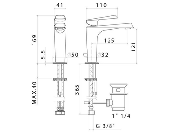 NIO - Single handle washbasin mixer with pop up waste by Newform - view 3