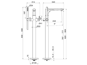 DELTA ZERO 72284E - Bathtub tap by Newform - view 3