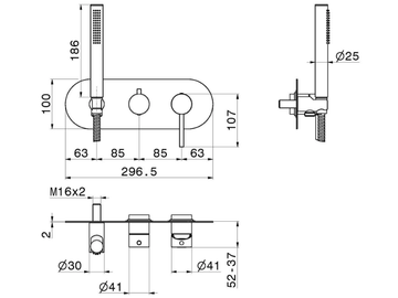4269E - Shower tap by Newform - view 3