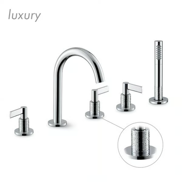 BLINK CHIC 71082C / 71182C - Deck mounted 5 hole bathtub tap with hand shower by Newform - view 3
