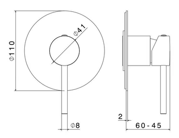 MINI-X - Single handle shower mixer with plate by Newform - view 3