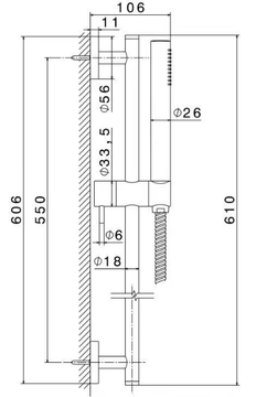 MINI-X - Shower wallbar by Newform - view 3