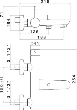 O'RAMA - Wall-mounted single handle bathtub mixer with diverter by Newform - view 3