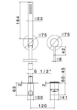 X-STEEL 316 - Stainless steel shower tap with hand shower by Newform - view 3