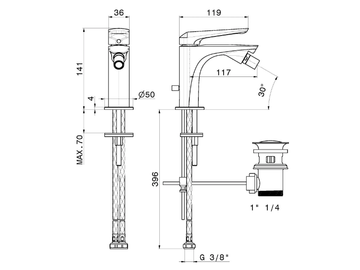 DELTA ZERO 72225 - Bidet tap by Newform - view 3