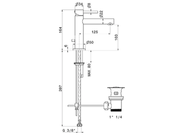 MINI-X PRO 61305 - Single handle countertop washbasin mixer by Newform - view 3