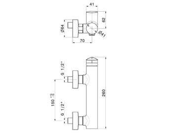 DELTA ZERO 72255 - External 2 hole shower tap by Newform - view 3