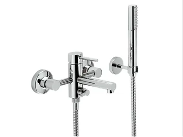 MINI-X - Wall-mounted bathtub mixer with diverter with hand shower by Newform - view 2