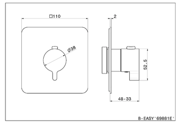 B-EASY 69881E - Recessed thermostatic shower mixer by Newform - view 3