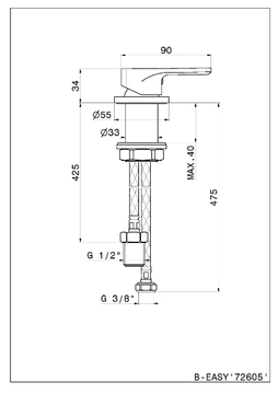 B-EASY 72605 - Deck-mounted remote control tap by Newform - view 3