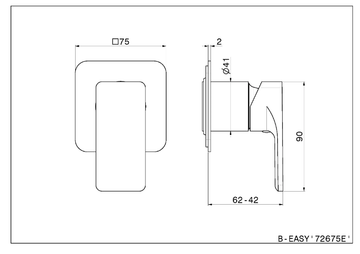 B-EASY 72675E - Recessed single handle shower mixer by Newform - view 3