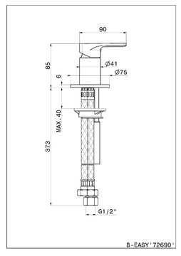 B-EASY 72690 - Deck mounted single handle bathtub tap by Newform - view 3