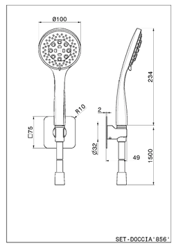 B-EASY 856 - Wall-mounted handshower with bracket by Newform - view 3