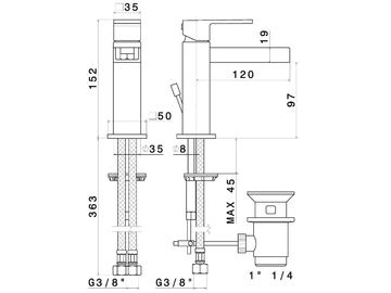 ERGO OPEN 66510 - Single handle countertop washbasin mixer by Newform - view 3