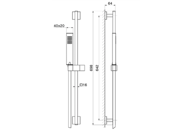 ERGO-Q / OPEN 833 - Shower wallbar with hand shower by Newform - view 3