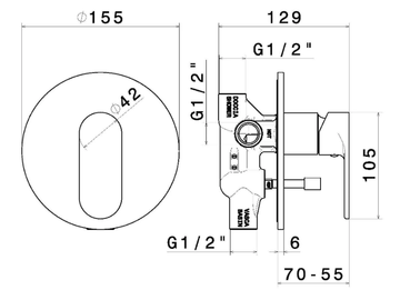EXTRO - Single handle Recessed shower mixer by Newform - view 3
