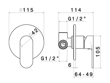 EXTRO - Single handle Recessed shower mixer by Newform - view 3
