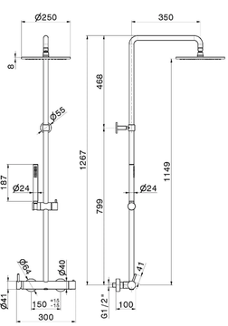 SHOWER COLUMNS 61167 - Wall-mounted shower panel with hand shower by Newform - view 3