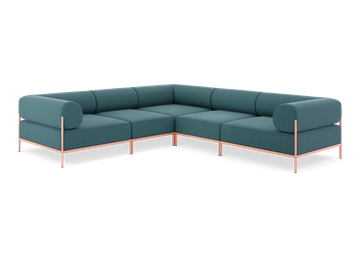 Noah Sofa - Ecksofa 5-Sitzer - Beigerot by Noah Living