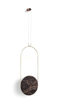 COLGANTE - Wall-mounted Dark Emperador marble clock by Nomon - view 3