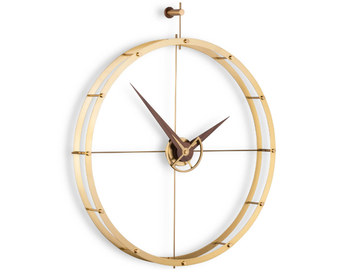 DOBLE O PREMIUM G - Wall-mounted wood and brass clock by Nomon - view 2
