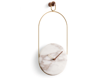 ESLABON - Wall-mounted Calacatta Oro marble clock by Nomon - view 2
