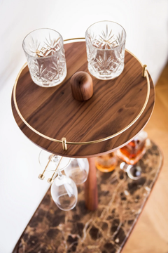 MOMENTS - Dark Emperador marble and wood bar cabinet by Nomon - view 3