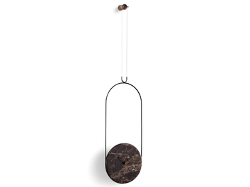 COLGANTE - Wall-mounted Dark Emperador marble clock by Nomon - view 2