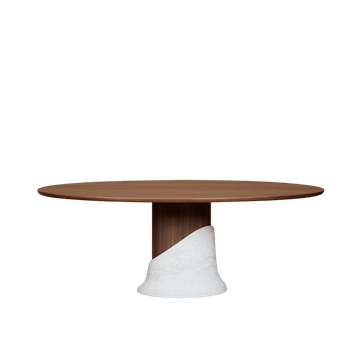 Fusion Oval Dining Table, American Walnut & Marble — NORD ARIN by Nordarin Prod Com