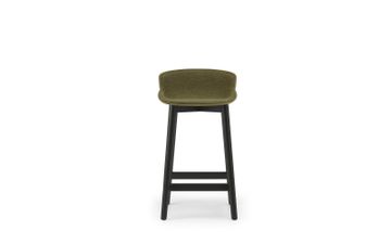 Hyg Barstool 65 cm Front Upholstery Black Oak Olive/Main Line Flax by Normann Copenhagen - view 3