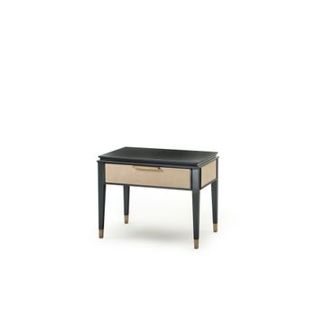 CASTELLO SC5094 - Rectangular leather bedside table with drawers by OAK