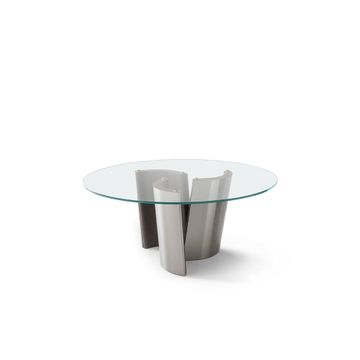 MADISON PM4010/1 - Round glass and steel table by OAK