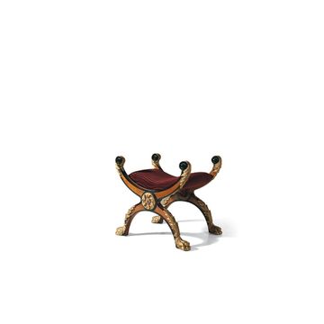 MG3520 - Low upholstered wooden stool by OAK