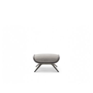 GN8071 - Pouf upholstered in leather or in fabric, with base in steel by OAK