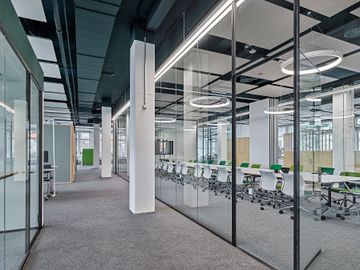 Glass partition wall systems by OKALUX