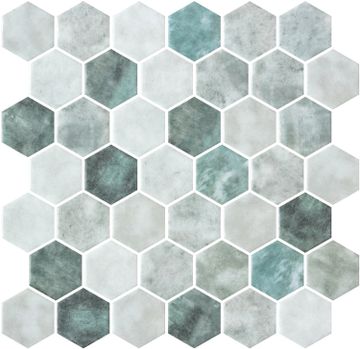 Hex XL Shabby Green Matte - Glass Mosaic by ONIX. by ONIX​