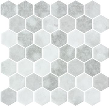Hex XL Shabby Grey Matte - Glass Mosaic by ONIX. by ONIX​
