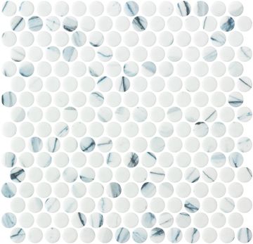Penny Calacatta Blue Matte - Glass Mosaic by ONIX. by ONIX​
