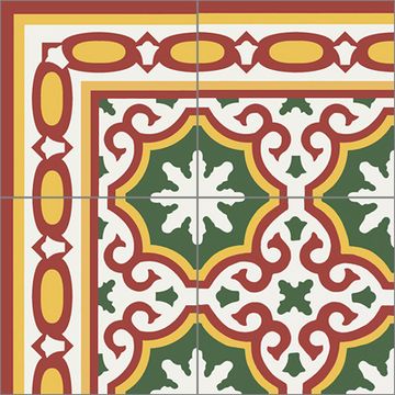 Bocassio Border Cement Tile by Original Mission Tile