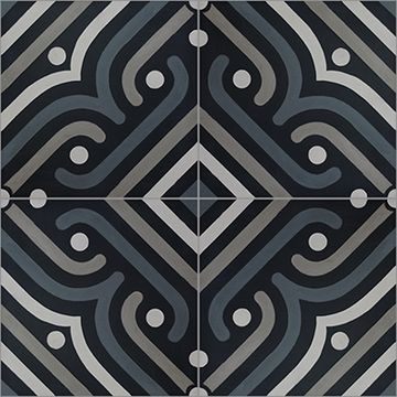 Mia Black 01 Cement Tile by Original Mission Tile