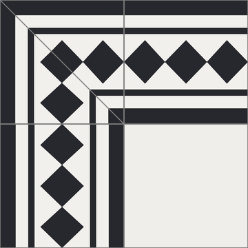 Ritz Border Black 01 Cement Tile by Original Mission Tile