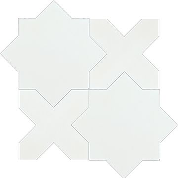 Star And Cross S-100 White 6×6 Cement Tile by Original Mission Tile