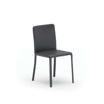 Hard Leather Chair, Upholstered Chair Lunette by Ozzio Italia