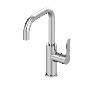 Quaranta Single-lever Basin Mixer with Tube Swivel Spout, 1”1/4 Pop-up Waste 40..250SR by Paini spa Rubinetterie