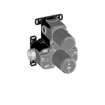 Morgana Universal Built-in Thermostatic Mixer, 2-way Rotary Diverter Valve 50CC691THWB by Paini spa Rubinetterie